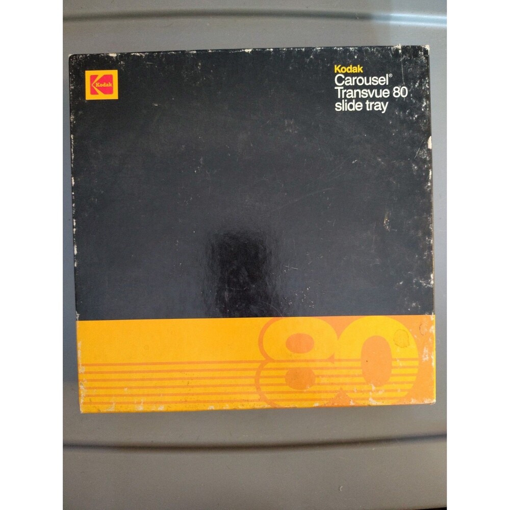 Vintage Kodak Carousel Transvue 80 Slide Tray 35mm Projector Magazine w/ Box